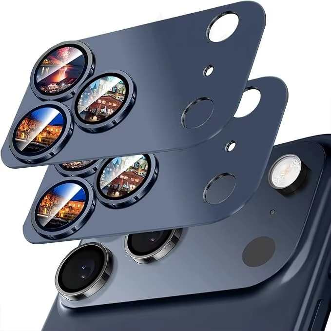 Premium iPhone Camera Lens Protector Military Grade Alloy Ring Tempered Glass Protective Cover Shatterproof Scratch Resistant Shockproof Precision Fit