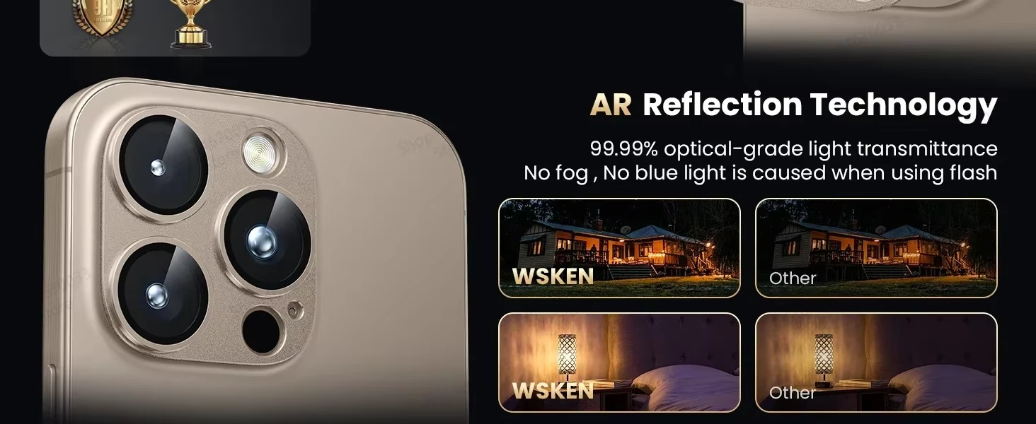 Premium iPhone Camera Lens Protector Military Grade Alloy Ring Tempered Glass Protective Cover Shatterproof Scratch Resistant Shockproof Precision Fit