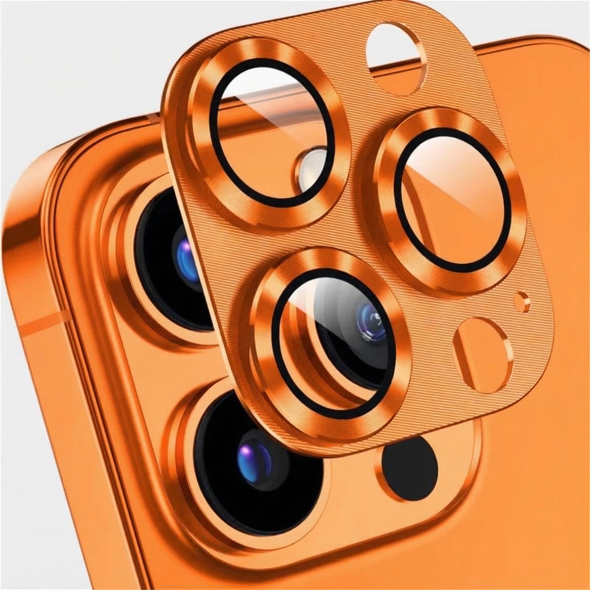 Premium iPhone Camera Lens Protector Military Grade Alloy Ring Tempered Glass Protective Cover Shatterproof Scratch Resistant Shockproof Precision Fit