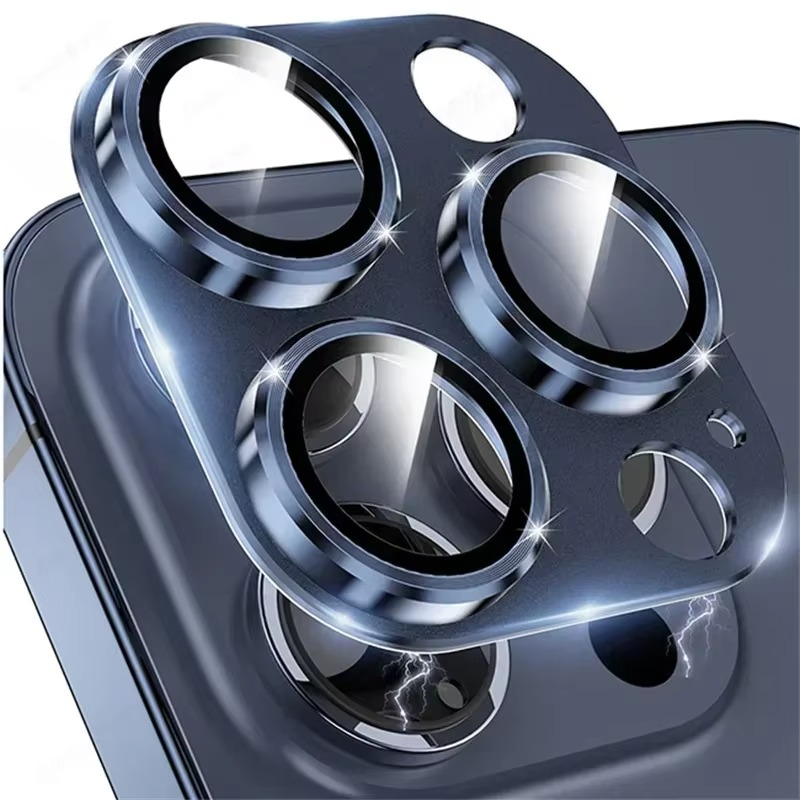 Premium iPhone Camera Lens Protector Military Grade Alloy Ring Tempered Glass Protective Cover Shatterproof Scratch Resistant Shockproof Precision Fit