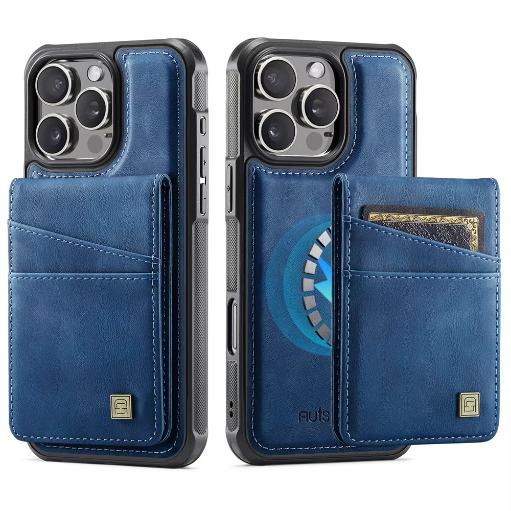 Premium iPhone Case 2-in-1 Magnetic Detachable Wallet Flip Cover PU Leather Card Holder Cash Pocket Wrist Strap Shockproof Full Protection Slim Design