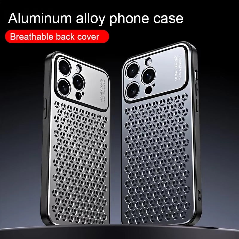 Premium iPhone Case Aluminum Alloy Protective Cover Breathable Metal Design Anti Fingerprint Finish Scratch Resistant Slim Frame Lightweight Structure
