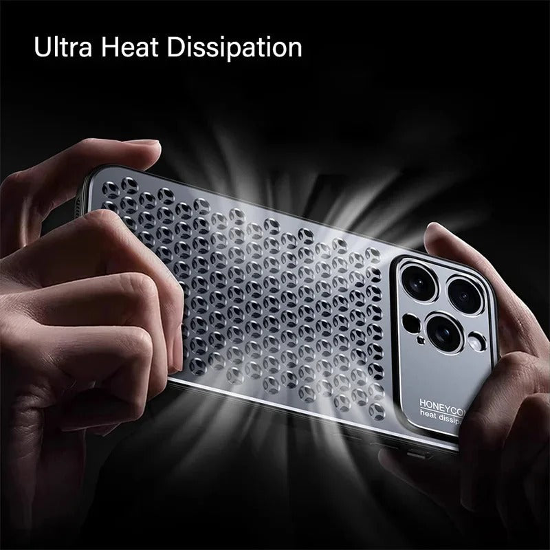 Premium iPhone Case Aluminum Alloy Protective Cover Breathable Metal Design Anti Fingerprint Finish Scratch Resistant Slim Frame Lightweight Structure