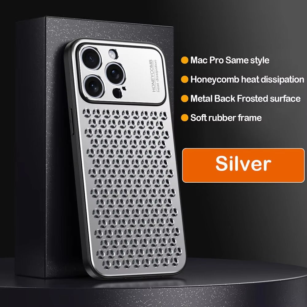 Premium iPhone Case Aluminum Alloy Protective Cover Breathable Metal Design Anti Fingerprint Finish Scratch Resistant Slim Frame Lightweight Structure