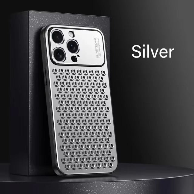 Premium iPhone Case Aluminum Alloy Protective Cover Breathable Metal Design Anti Fingerprint Finish Scratch Resistant Slim Frame Lightweight Structure