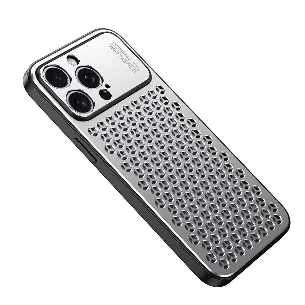 Premium iPhone Case Aluminum Alloy Protective Cover Breathable Metal Design Anti Fingerprint Finish Scratch Resistant Slim Frame Lightweight Structure