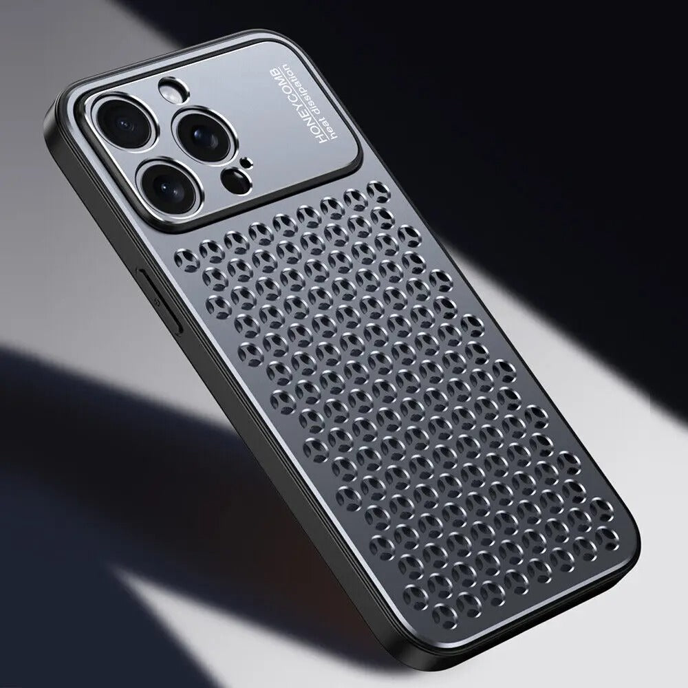 Premium iPhone Case Aluminum Alloy Protective Cover Breathable Metal Design Anti Fingerprint Finish Scratch Resistant Slim Frame Lightweight Structure