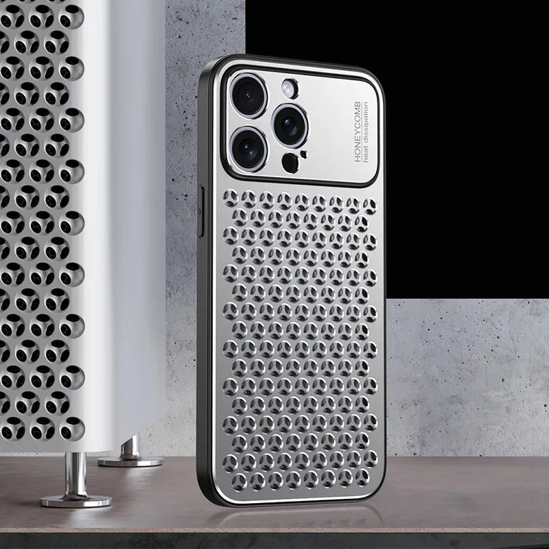 Premium iPhone Case Aluminum Alloy Protective Cover Breathable Metal Design Anti Fingerprint Finish Scratch Resistant Slim Frame Lightweight Structure