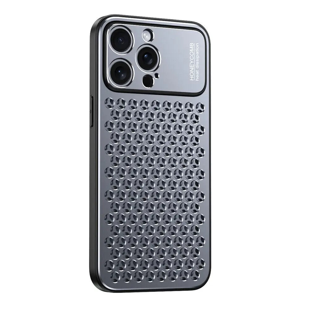 Premium iPhone Case Aluminum Alloy Protective Cover Breathable Metal Design Anti Fingerprint Finish Scratch Resistant Slim Frame Lightweight Structure