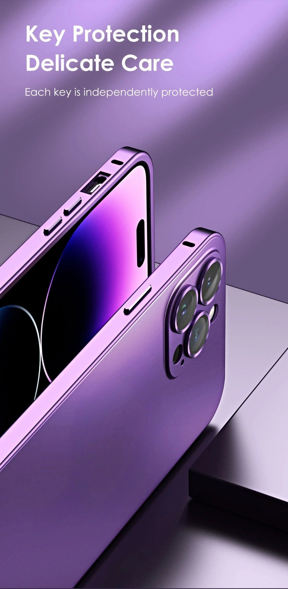 Premium iPhone Case Aluminum Metal Frame Protective Cover Shockproof PC Back Camera Lens Protection Slim Lightweight Design