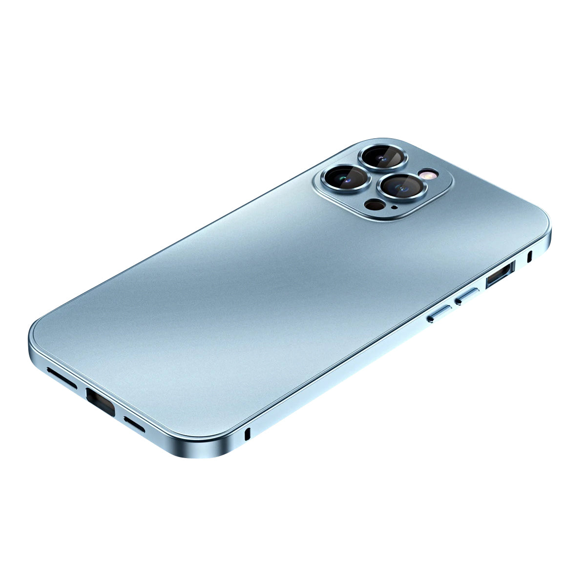 Premium iPhone Case Aluminum Metal Frame Protective Cover Shockproof PC Back Camera Lens Protection Slim Lightweight Design