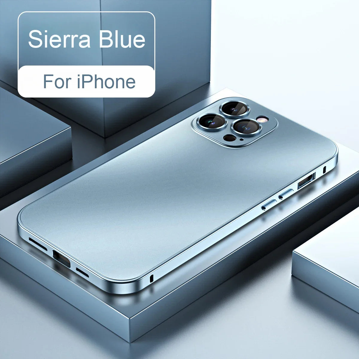 Premium iPhone Case Aluminum Metal Frame Protective Cover Shockproof PC Back Camera Lens Protection Slim Lightweight Design