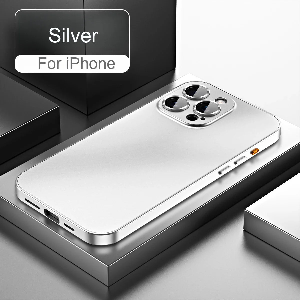 Premium iPhone Case Aluminum Metal Frame Protective Cover Shockproof PC Back Camera Lens Protection Slim Lightweight Design