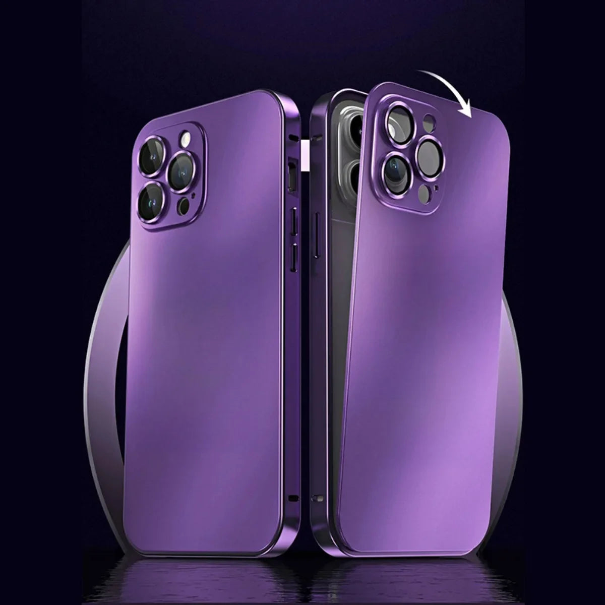 Premium iPhone Case Aluminum Metal Frame Protective Cover Shockproof PC Back Camera Lens Protection Slim Lightweight Design