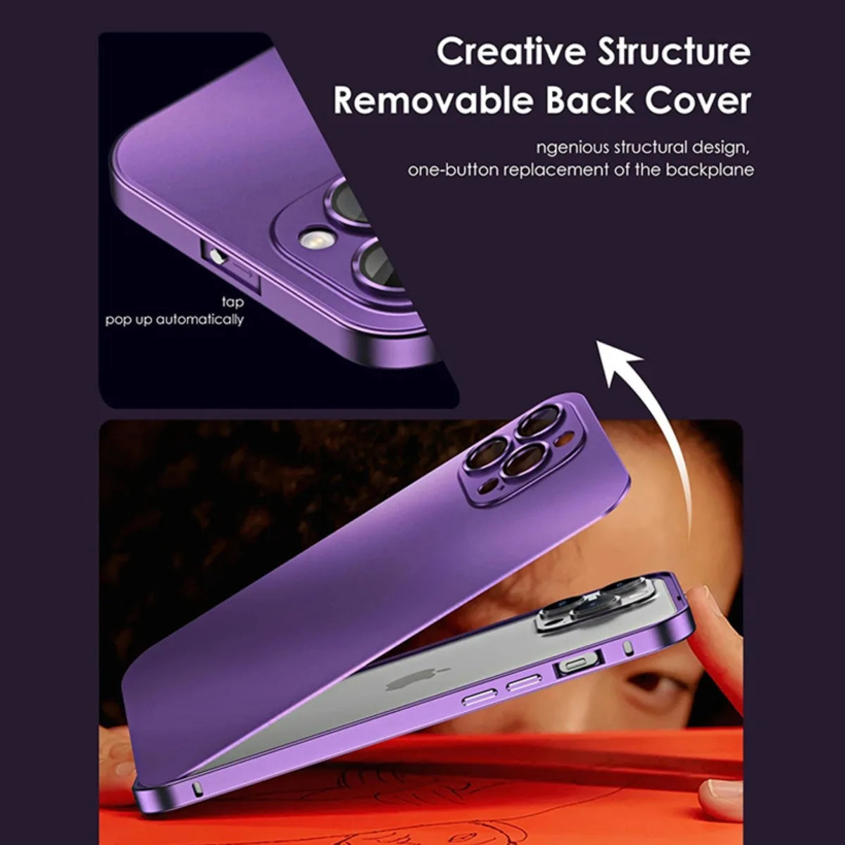 Premium iPhone Case Aluminum Metal Frame Protective Cover Shockproof PC Back Camera Lens Protection Slim Lightweight Design