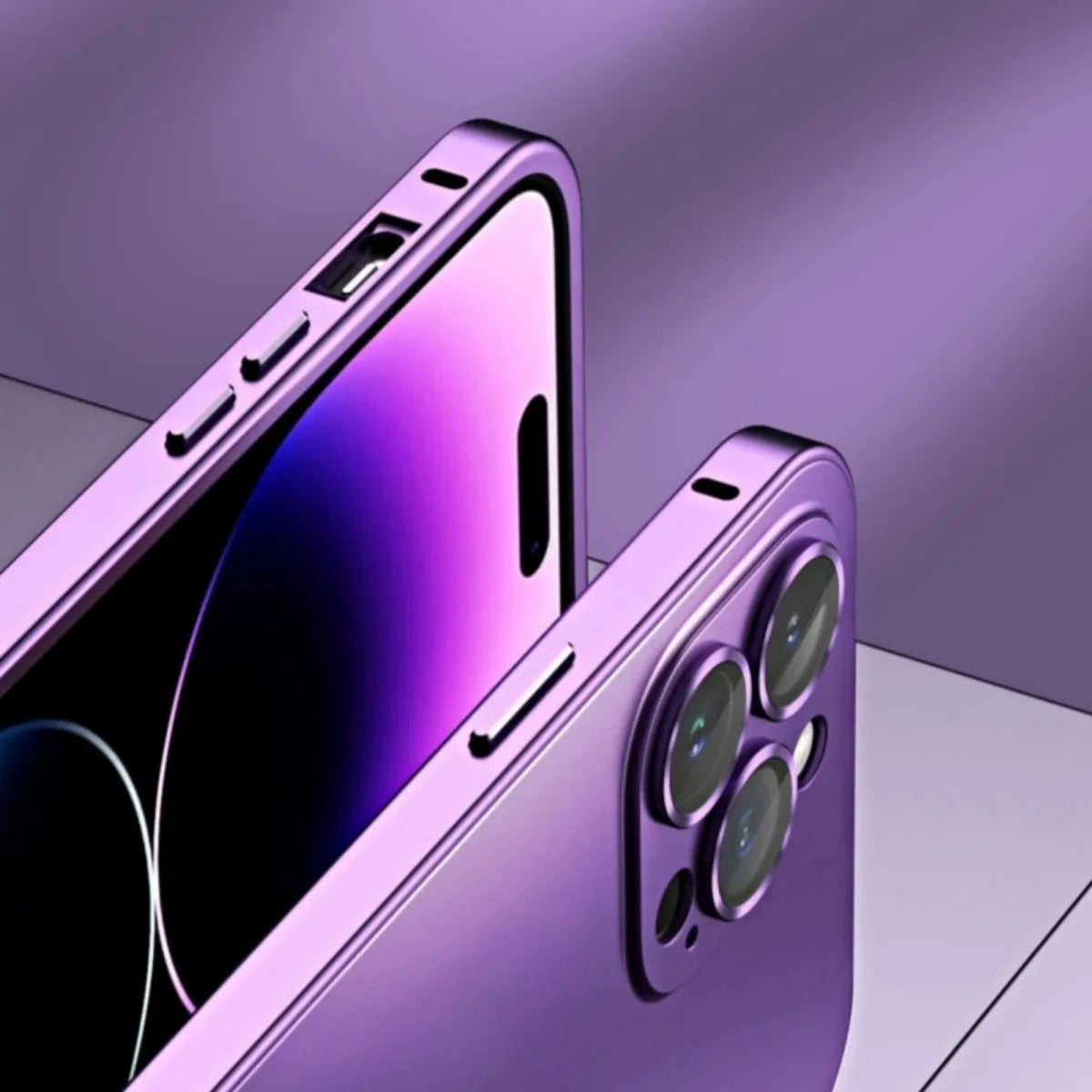 Premium iPhone Case Aluminum Metal Frame Protective Cover Shockproof PC Back Camera Lens Protection Slim Lightweight Design