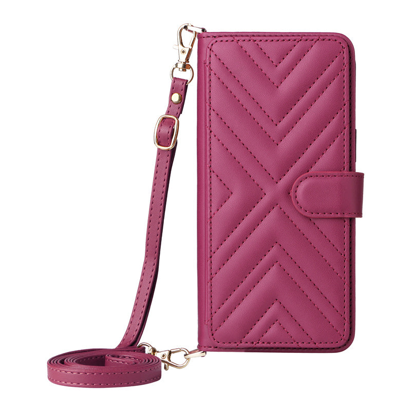 Premium iPhone Case Crossbody Wallet Cover PU Leather Card Holder Magnetic Closure Shoulder Strap Shockproof Full Protection Slim Design