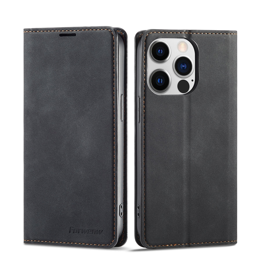 Premium iPhone Case Flip Wallet MagSafe Compatible Leather Card Holder Magnetic Closure Shockproof Protective Cover Camera Lens Protection Stand Function