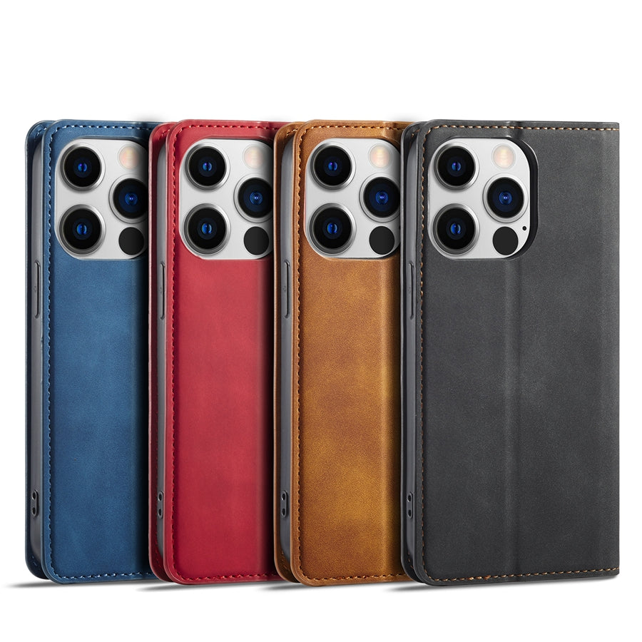 Premium iPhone Case Flip Wallet MagSafe Compatible Leather Card Holder Magnetic Closure Shockproof Protective Cover Camera Lens Protection Stand Function