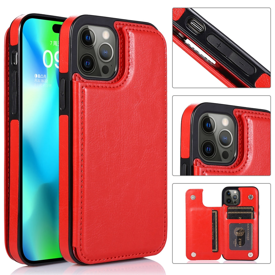 Premium iPhone Case Flip Wallet MagSafe Compatible Leather RFID Blocking Card Holder Magnetic Closure Shockproof Protective Cover Camera Lens Protection Stand Function