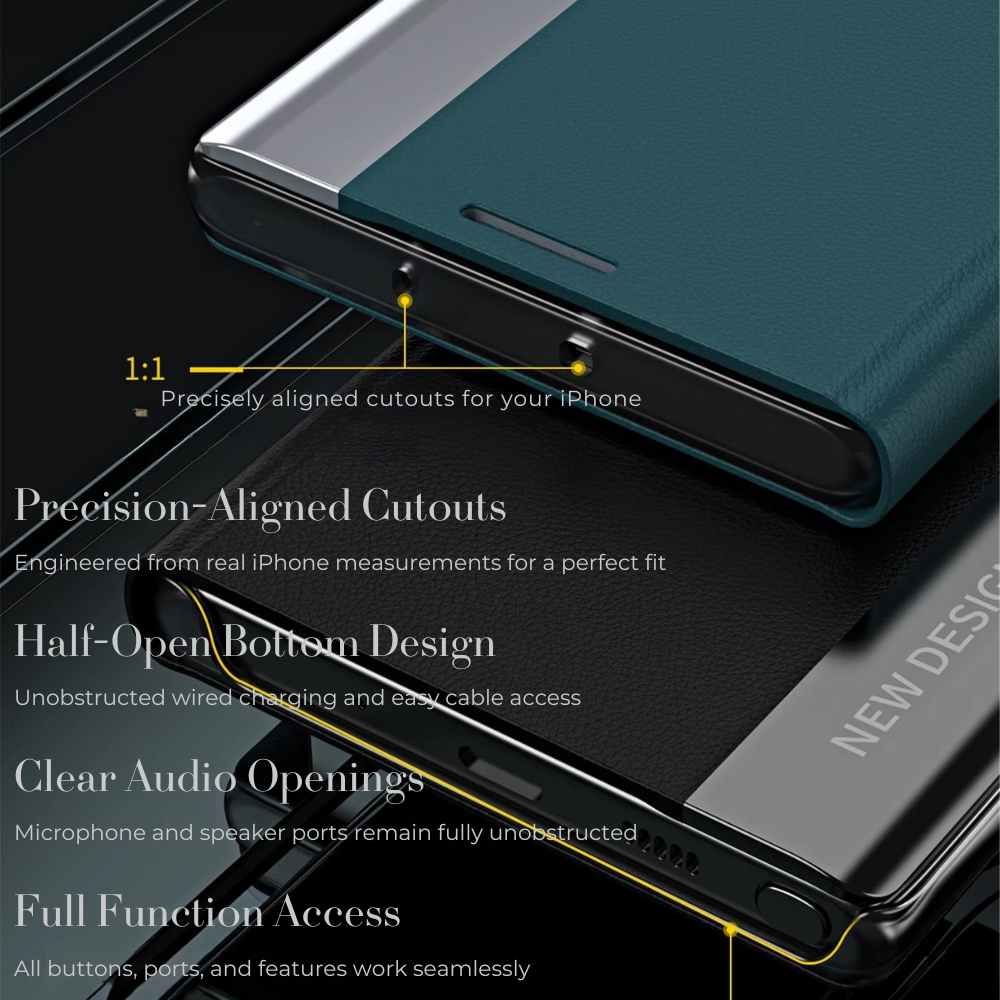Premium iPhone Case Flip Wallet MagSafe Compatible Magnetic Shockproof Protective Cover Card Holder Stand Function Screen Protection Slim Design