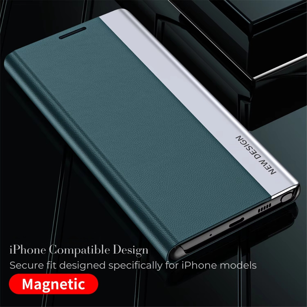 Premium iPhone Case Flip Wallet MagSafe Compatible Magnetic Shockproof Protective Cover Card Holder Stand Function Screen Protection Slim Design