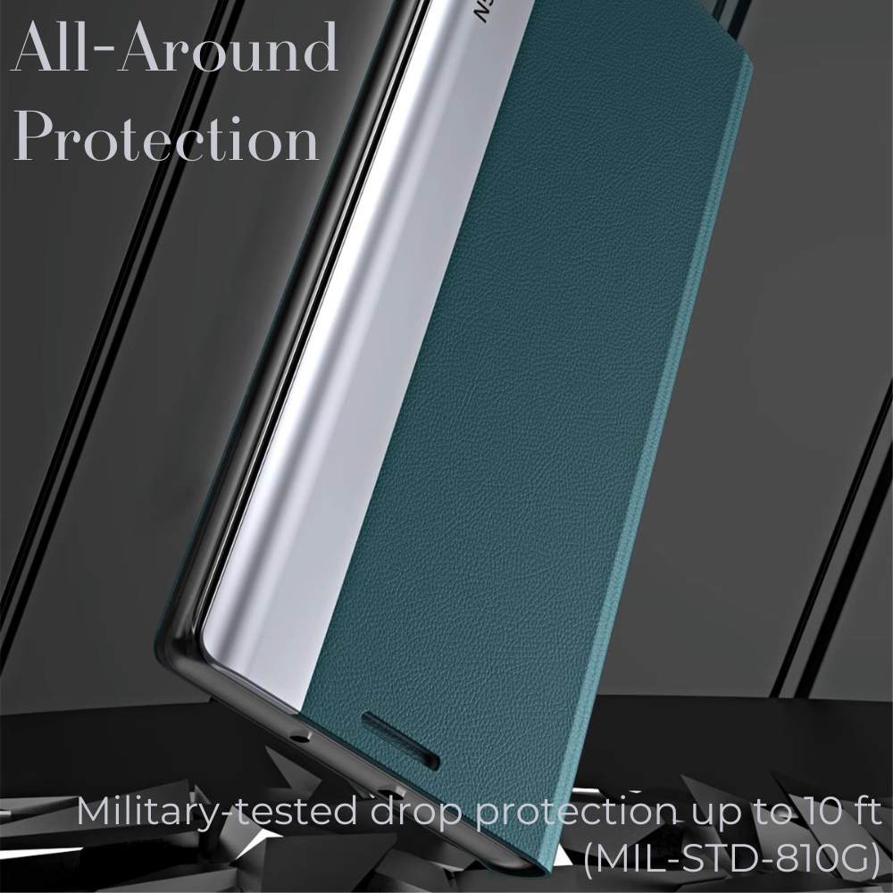 Premium iPhone Case Flip Wallet MagSafe Compatible Magnetic Shockproof Protective Cover Card Holder Stand Function Screen Protection Slim Design