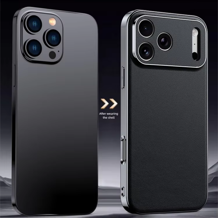Premium iPhone Case Genuine Cowhide Leather Protective Cover Shockproof Frame Full Camera Lens Protection Anti Slip Matte Finish Slim Design
