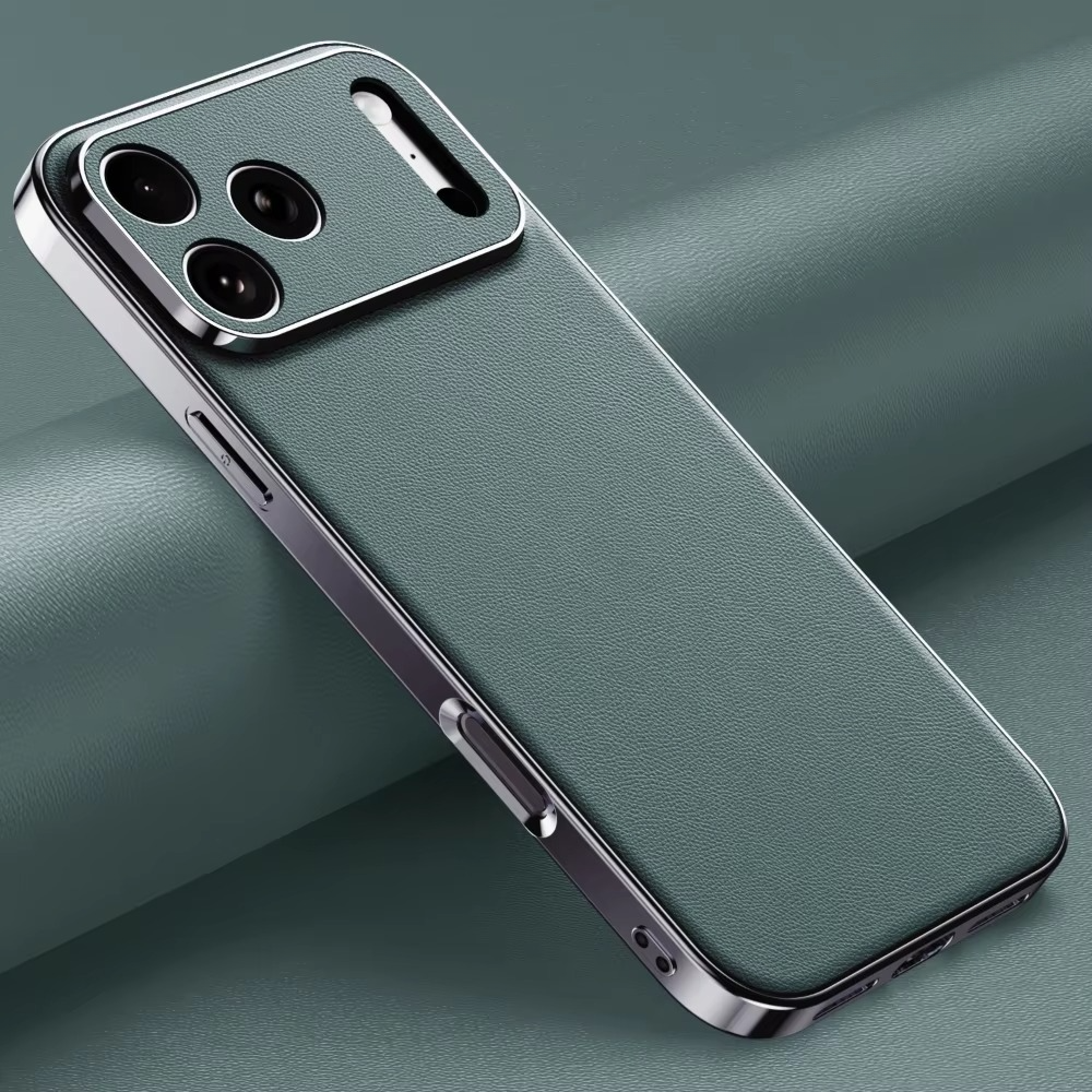 Premium iPhone Case Genuine Cowhide Leather Protective Cover Shockproof Frame Full Camera Lens Protection Anti Slip Matte Finish Slim Design