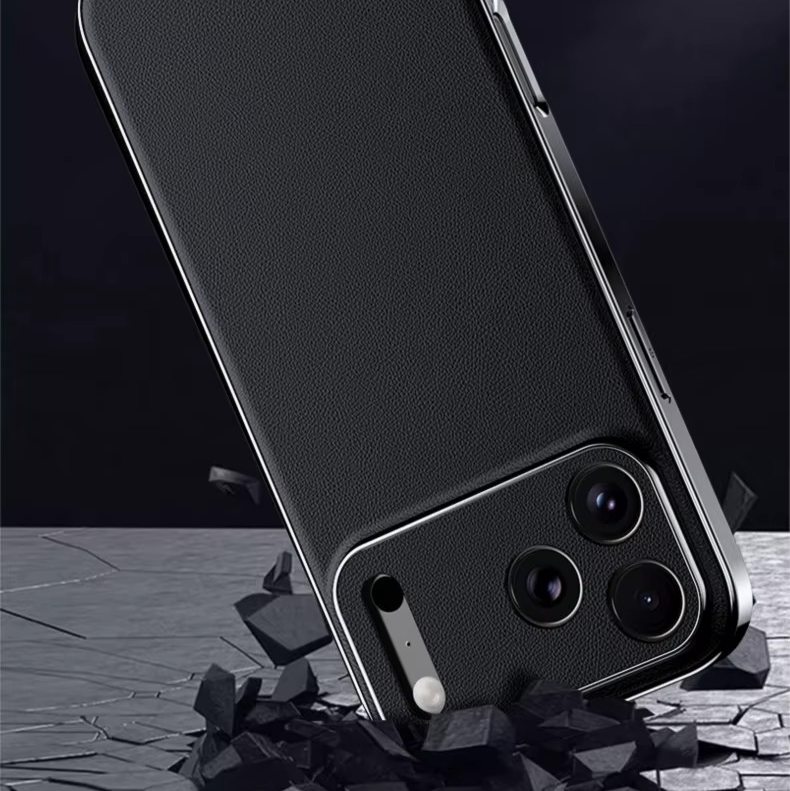Premium iPhone Case Genuine Cowhide Leather Protective Cover Shockproof Frame Full Camera Lens Protection Anti Slip Matte Finish Slim Design