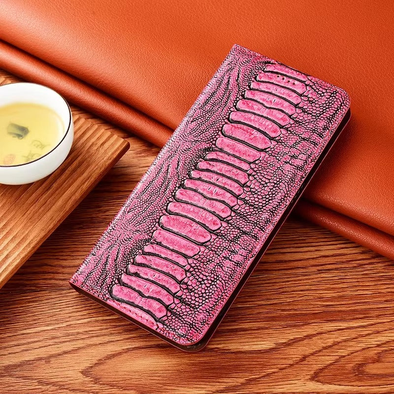 Premium iPhone Case Genuine Leather Flip Wallet Cover Card Slots Magnetic Closure Shockproof Full Protection Slim Elegant Design