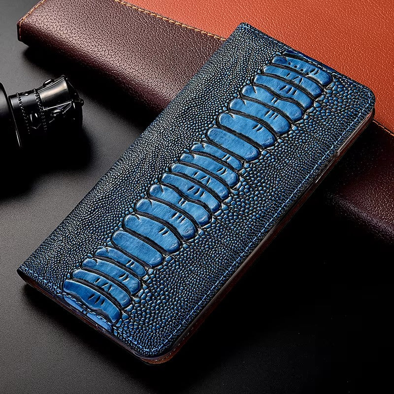 Premium iPhone Case Genuine Leather Flip Wallet Cover Card Slots Magnetic Closure Shockproof Full Protection Slim Elegant Design