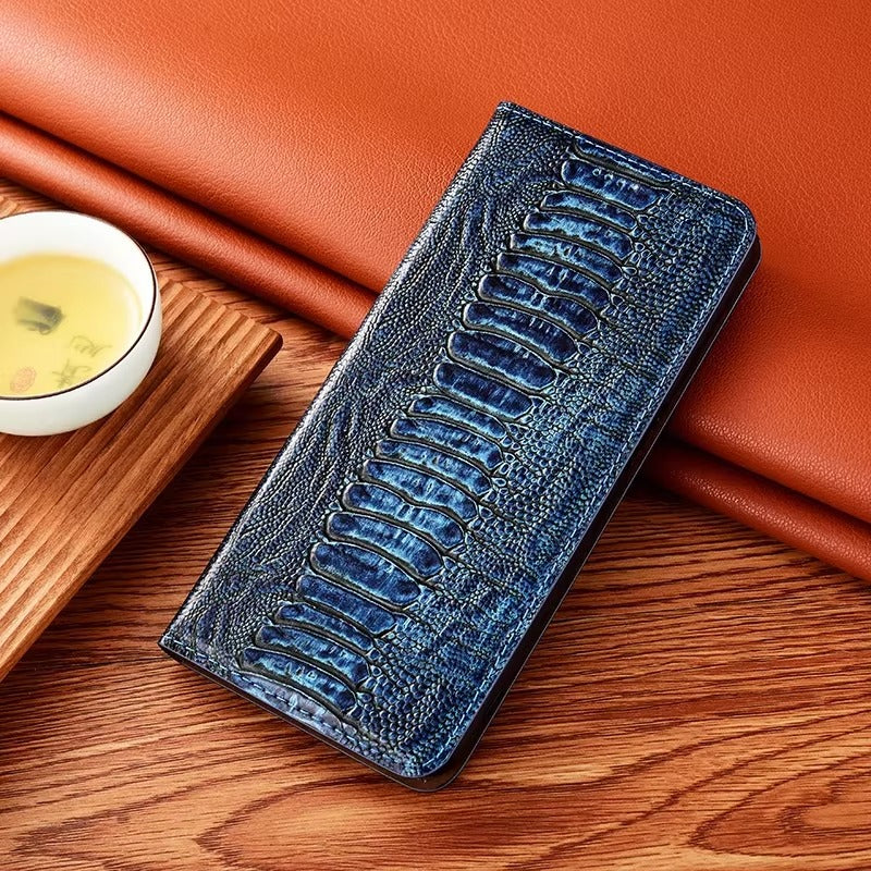 Premium iPhone Case Genuine Leather Flip Wallet Cover Card Slots Magnetic Closure Shockproof Full Protection Slim Elegant Design