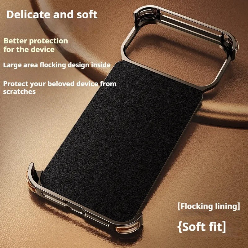 Premium iPhone Case Genuine Leather Magnetic Protective Cover MagSafe Compatible Frameless Design Rotating Stand Ring Shockproof Anti Drop Protection