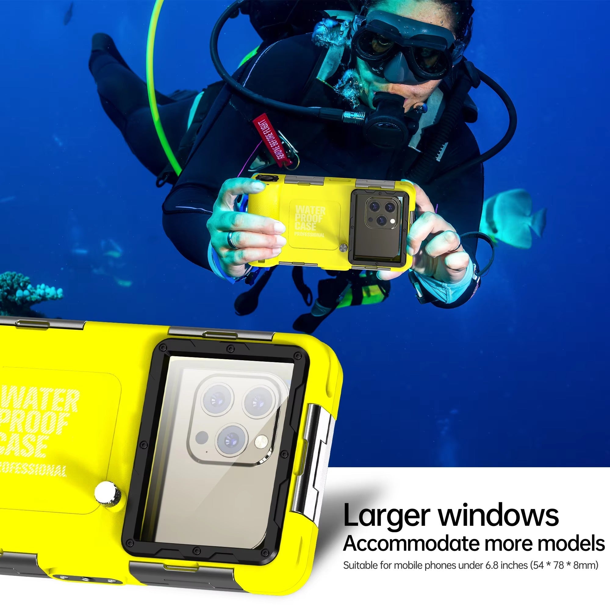 Premium iPhone Case IP68 Waterproof Protective Cover Full Body Shockproof Anti Scratch Seal 15m Underwater Protection Secure Lanyard Durable Design