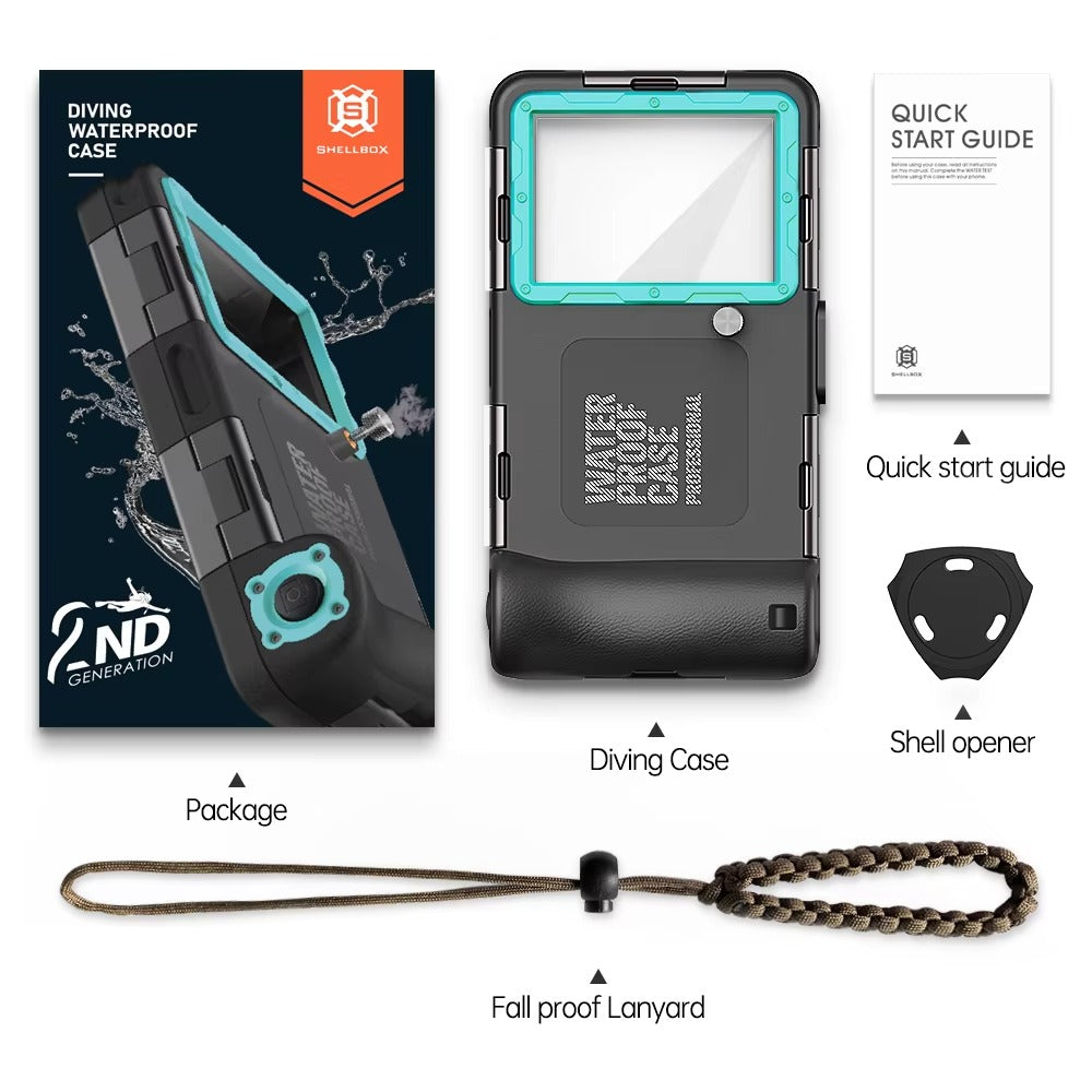 Premium iPhone Case IP68 Waterproof Protective Cover Full Body Shockproof Anti Scratch Seal 15m Underwater Protection Secure Lanyard Durable Design