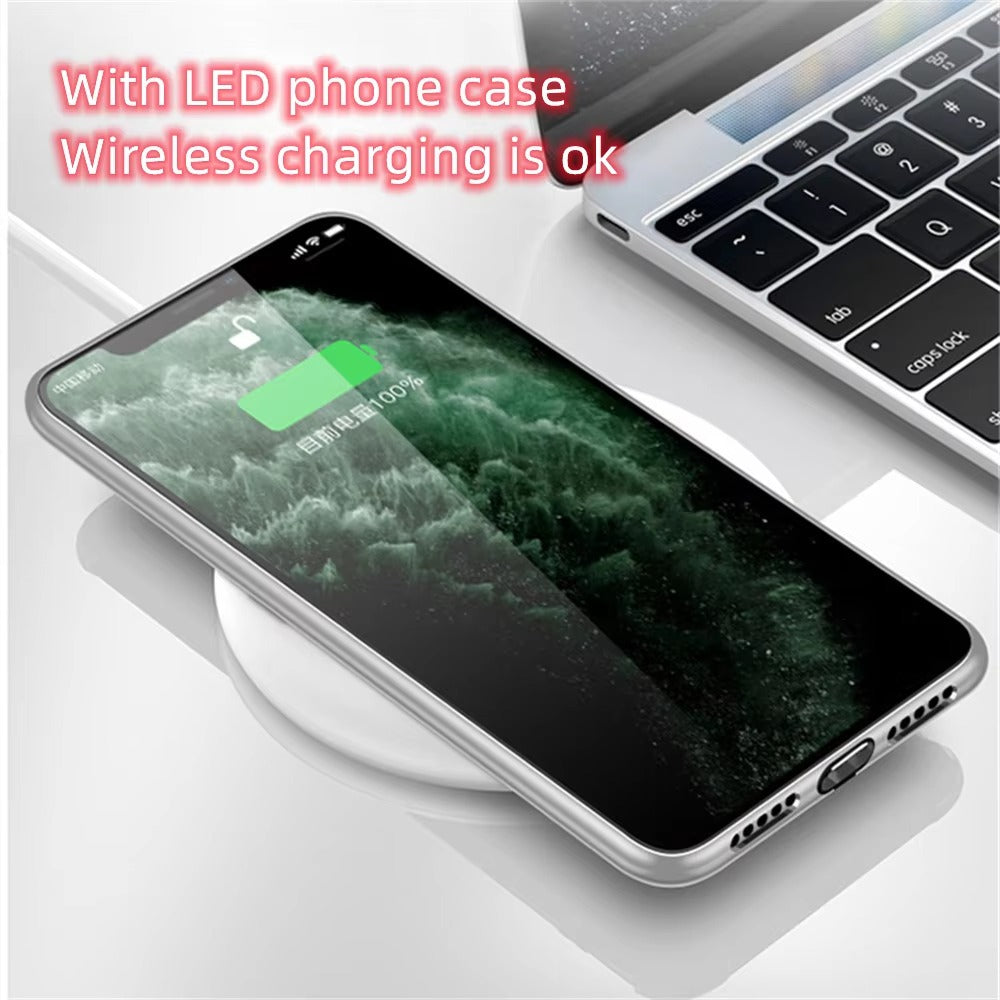 Premium iPhone Case LED Luminous Protective Cover Golden Dragon Design Sound Reactive Tempered Glass Back Shockproof TPU Frame Ultra Thin Full Protection