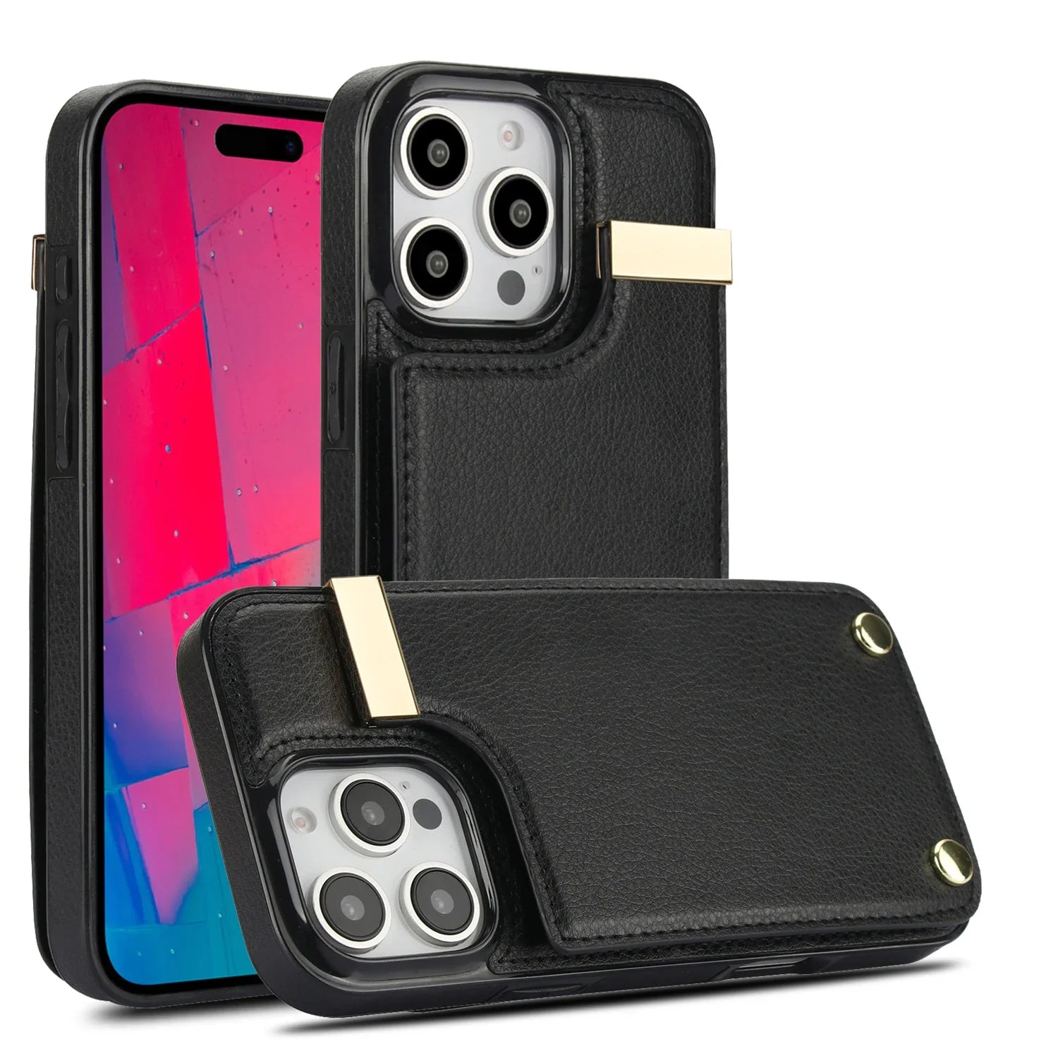 Premium iPhone Case Leather Wallet Flip Cover Card Holder Secure Pocket Magnetic Closure Shockproof Full Protection Slim Design
