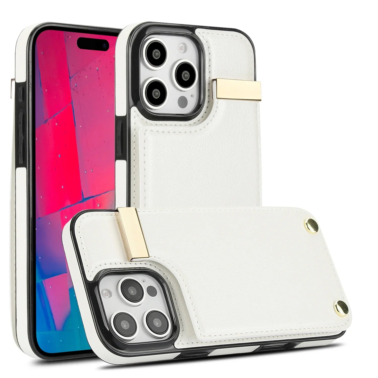 Premium iPhone Case Leather Wallet Flip Cover Card Holder Secure Pocket Magnetic Closure Shockproof Full Protection Slim Design