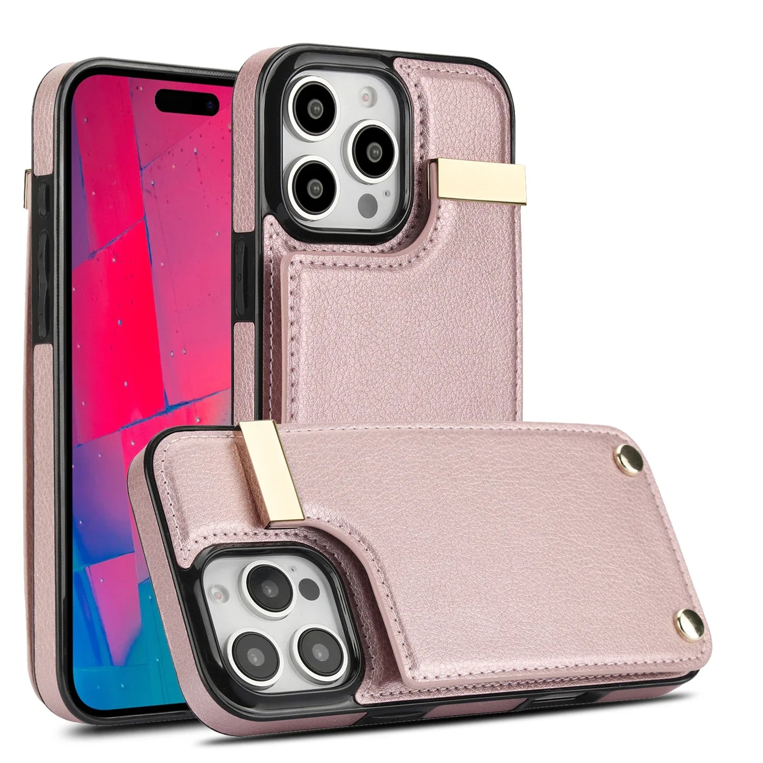 Premium iPhone Case Leather Wallet Flip Cover Card Holder Secure Pocket Magnetic Closure Shockproof Full Protection Slim Design