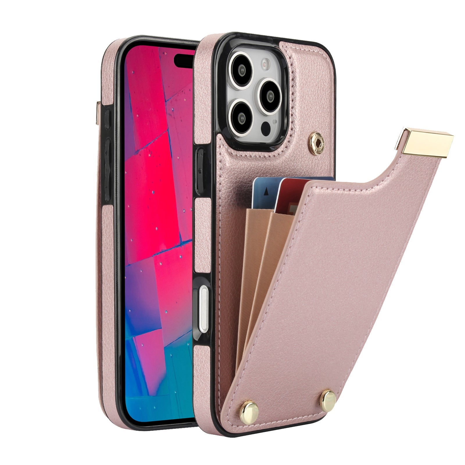 Premium iPhone Case Leather Wallet Flip Cover Card Holder Secure Pocket Magnetic Closure Shockproof Full Protection Slim Design