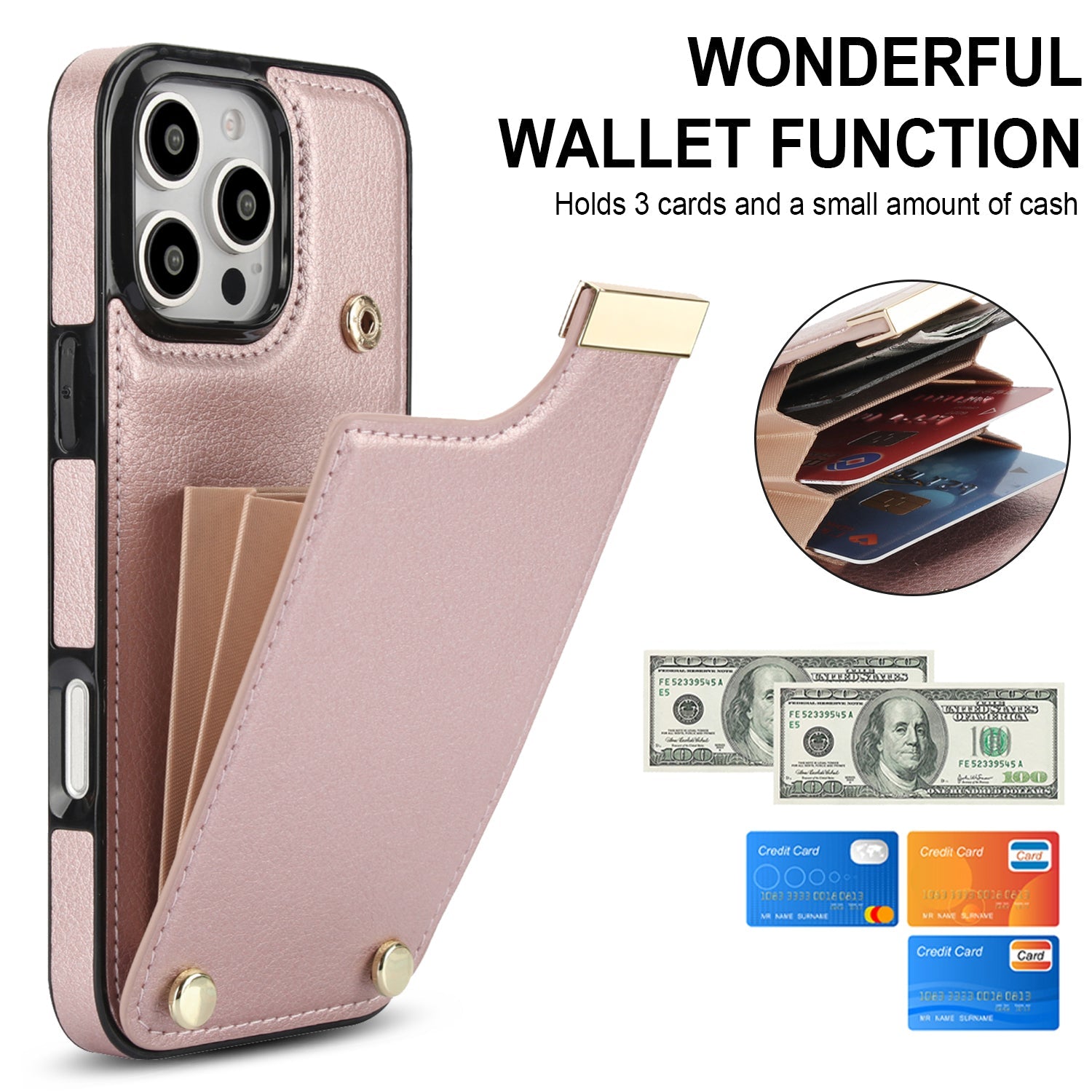 Premium iPhone Case Leather Wallet Flip Cover Card Holder Secure Pocket Magnetic Closure Shockproof Full Protection Slim Design