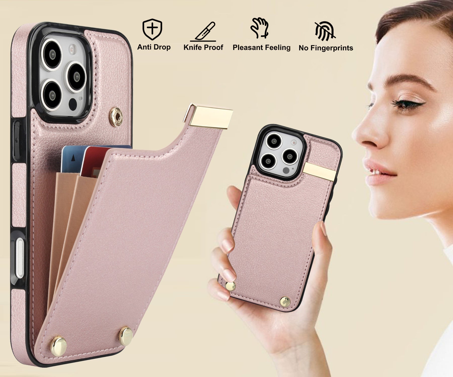 Premium iPhone Case Leather Wallet Flip Cover Card Holder Secure Pocket Magnetic Closure Shockproof Full Protection Slim Design