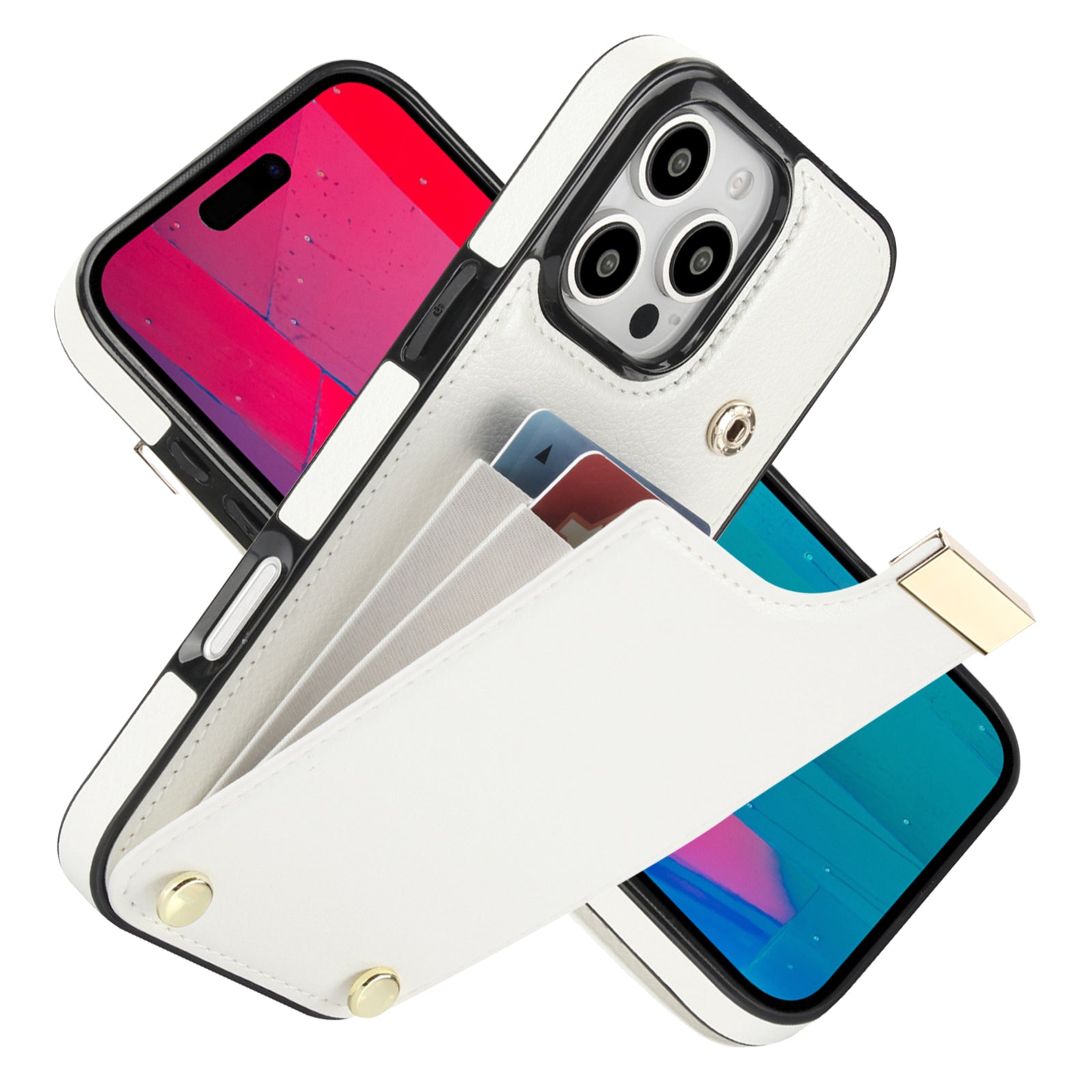Premium iPhone Case Leather Wallet Flip Cover Card Holder Secure Pocket Magnetic Closure Shockproof Full Protection Slim Design