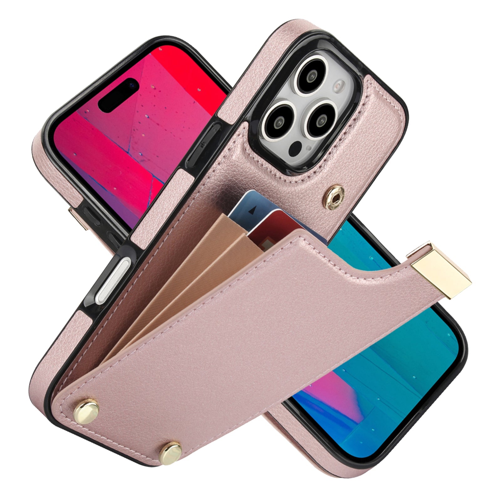 Premium iPhone Case Leather Wallet Flip Cover Card Holder Secure Pocket Magnetic Closure Shockproof Full Protection Slim Design