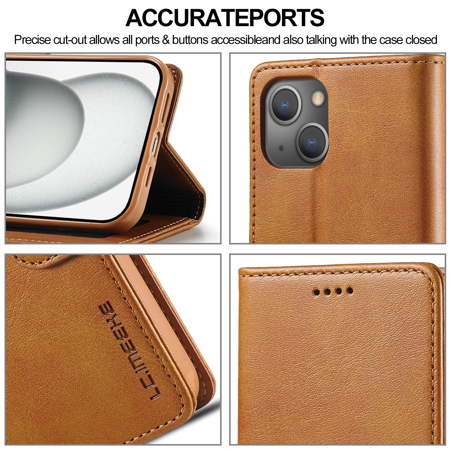 Premium iPhone Case Leather Wallet Flip Cover Card Slot Magnetic Closure Shockproof Protection Full Body Slim Elegant Design