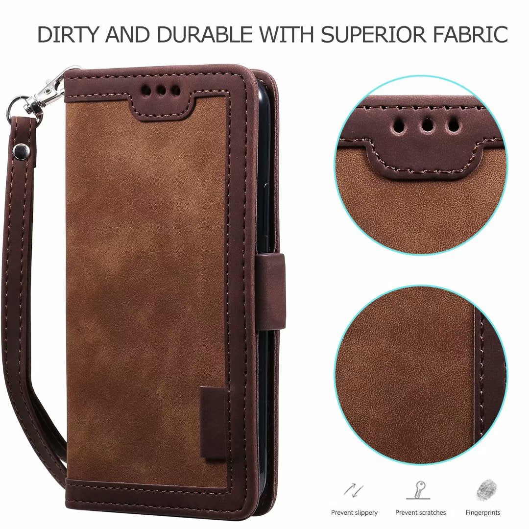 Premium iPhone Case Leather Wallet Flip Cover Card Slots Magnetic Closure Shockproof Protection Full Body Slim Elegant Design