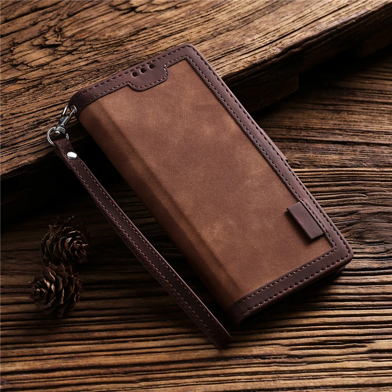 Premium iPhone Case Leather Wallet Flip Cover Card Slots Magnetic Closure Shockproof Protection Full Body Slim Elegant Design
