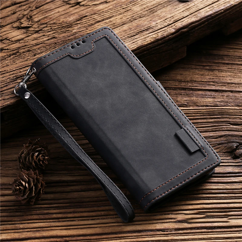 Premium iPhone Case Leather Wallet Flip Cover Card Slots Magnetic Closure Shockproof Protection Full Body Slim Elegant Design