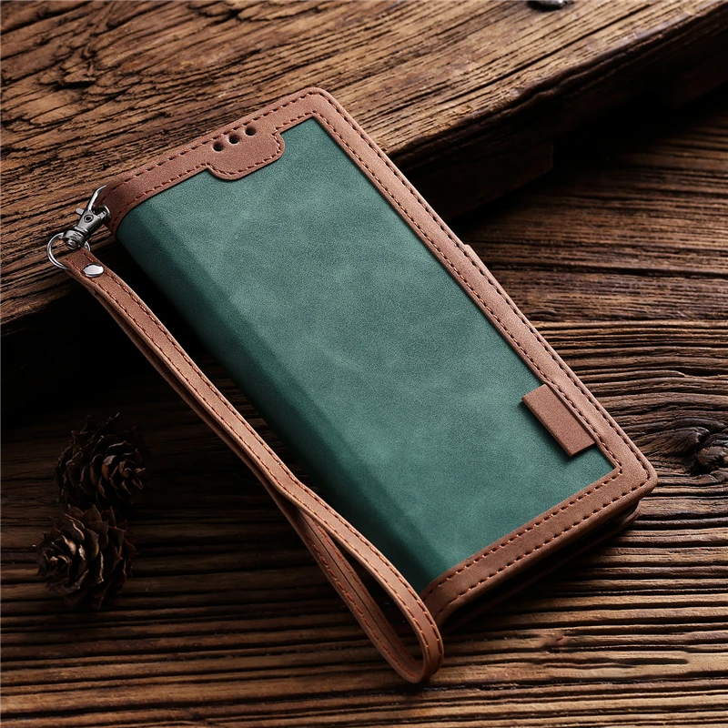 Premium iPhone Case Leather Wallet Flip Cover Card Slots Magnetic Closure Shockproof Protection Full Body Slim Elegant Design